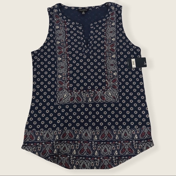 NWT Lucky Brand Blue Sleeveless Top. Size Small - Picture 1 of 9